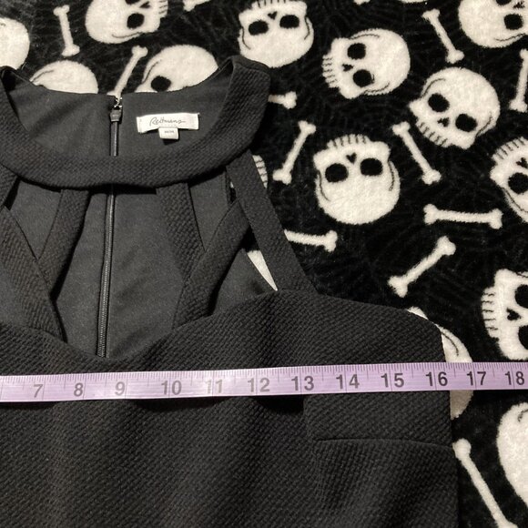 REITMAN'S Vintage black cut out design neckline fit & flare dress ~ SMALL MEDIUM - Picture 7 of 14